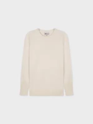 BASIC CREW SWEATER (LS) - CREAM