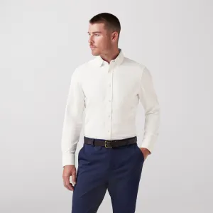 Bateman Long Sleeve Shirt in White Twill