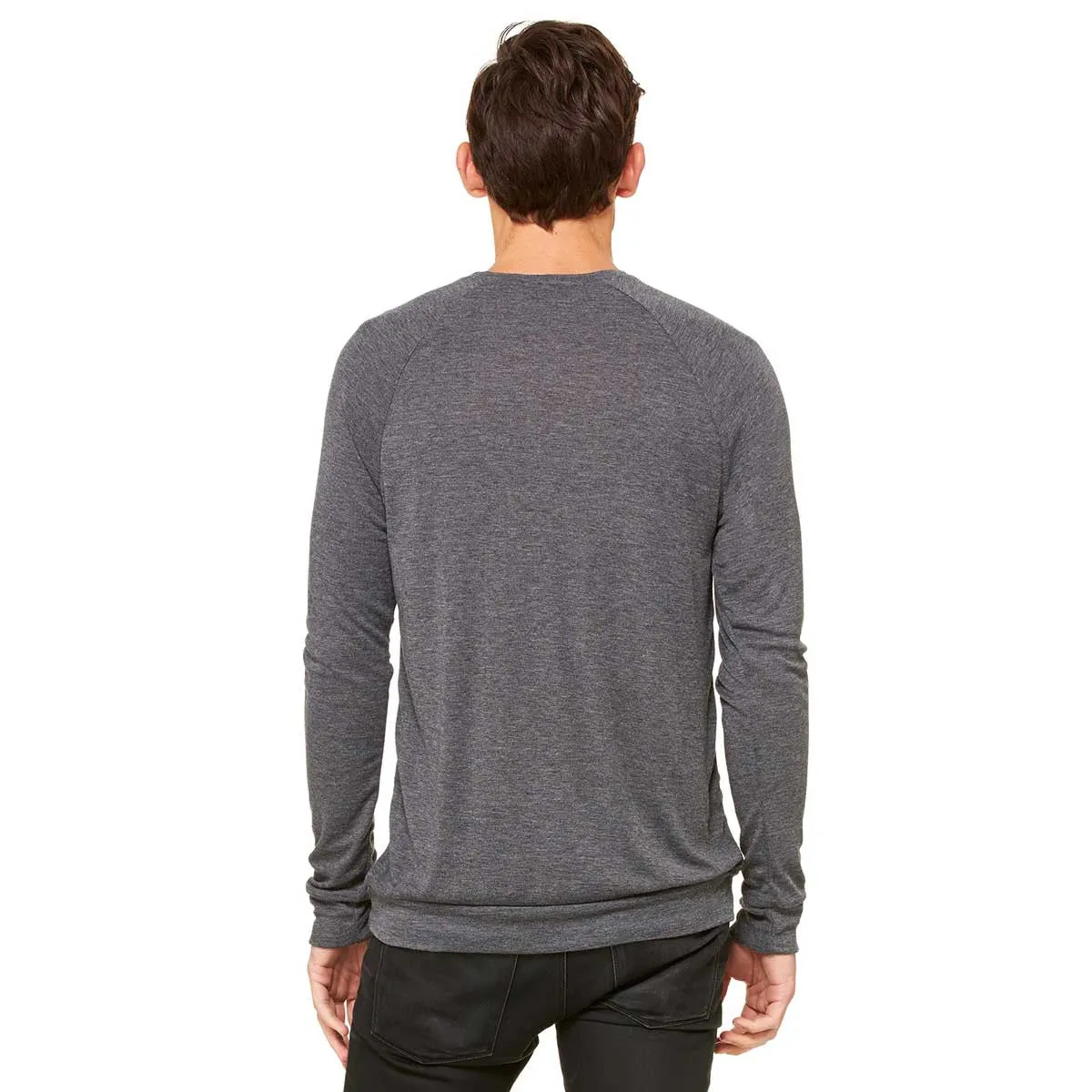 Bella   Canvas Unisex Dark Grey Heather V-Neck Lightweight Sweater