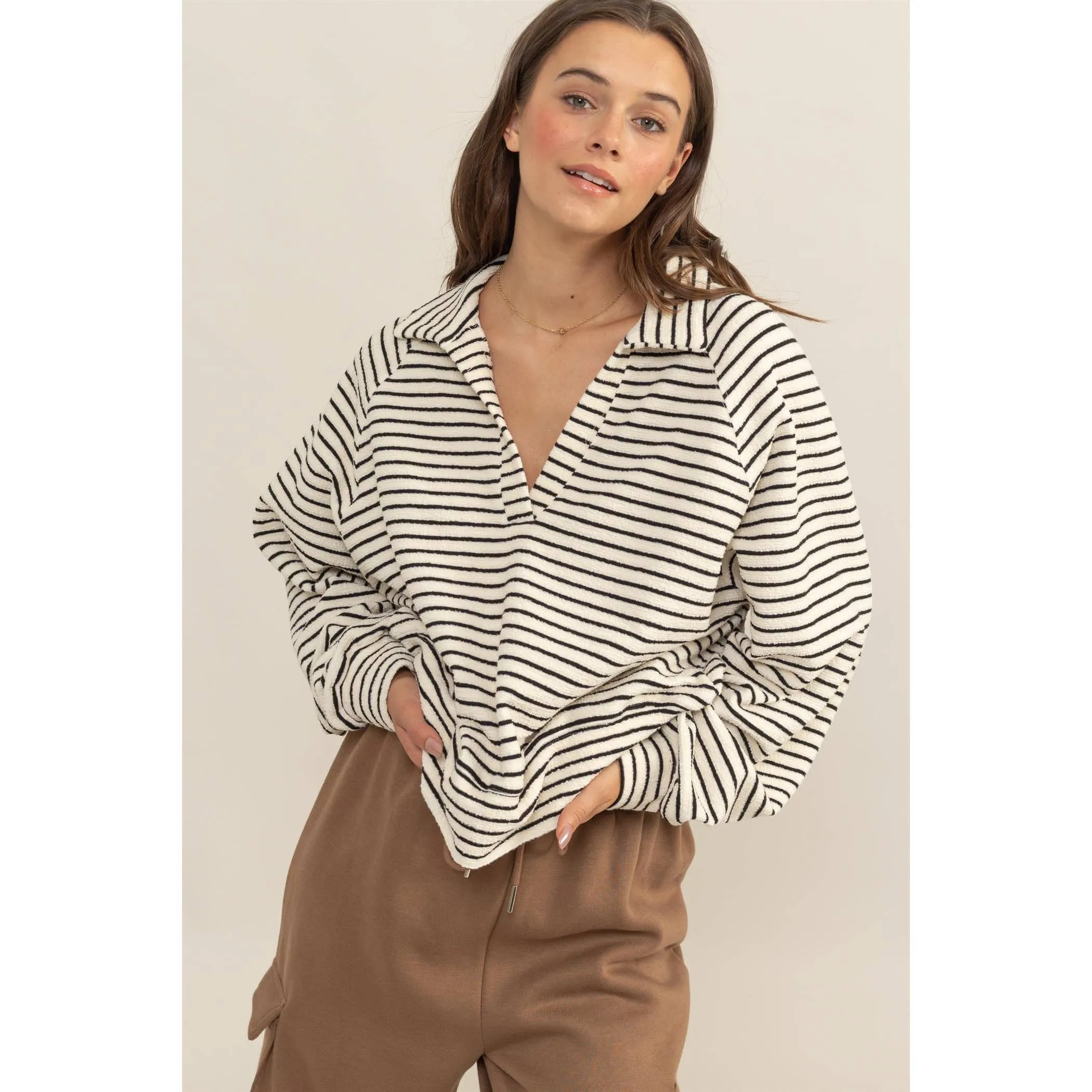 BESSIE ME STRIPED KNIT TOP