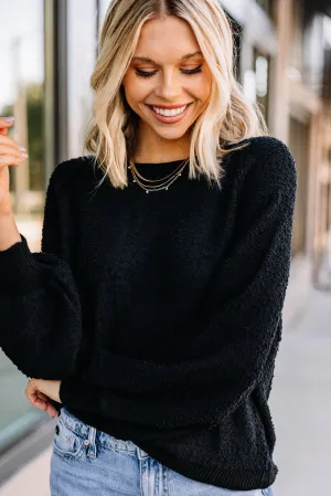 Better Than Basic Black Textured Sweater