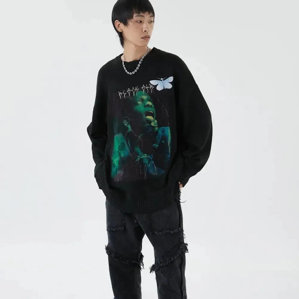 Black Air Butterfly Oversized Sweatshirt