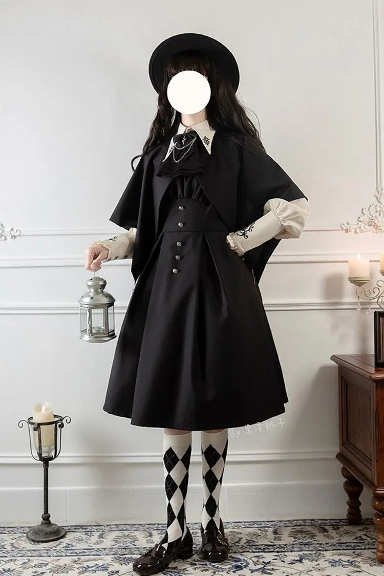 Black Night Raven Magic Metal buttons Gothic Lolita Dress