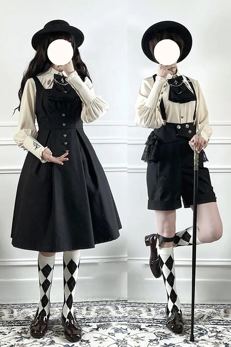 Black Night Raven Magic Metal buttons Gothic Lolita Dress