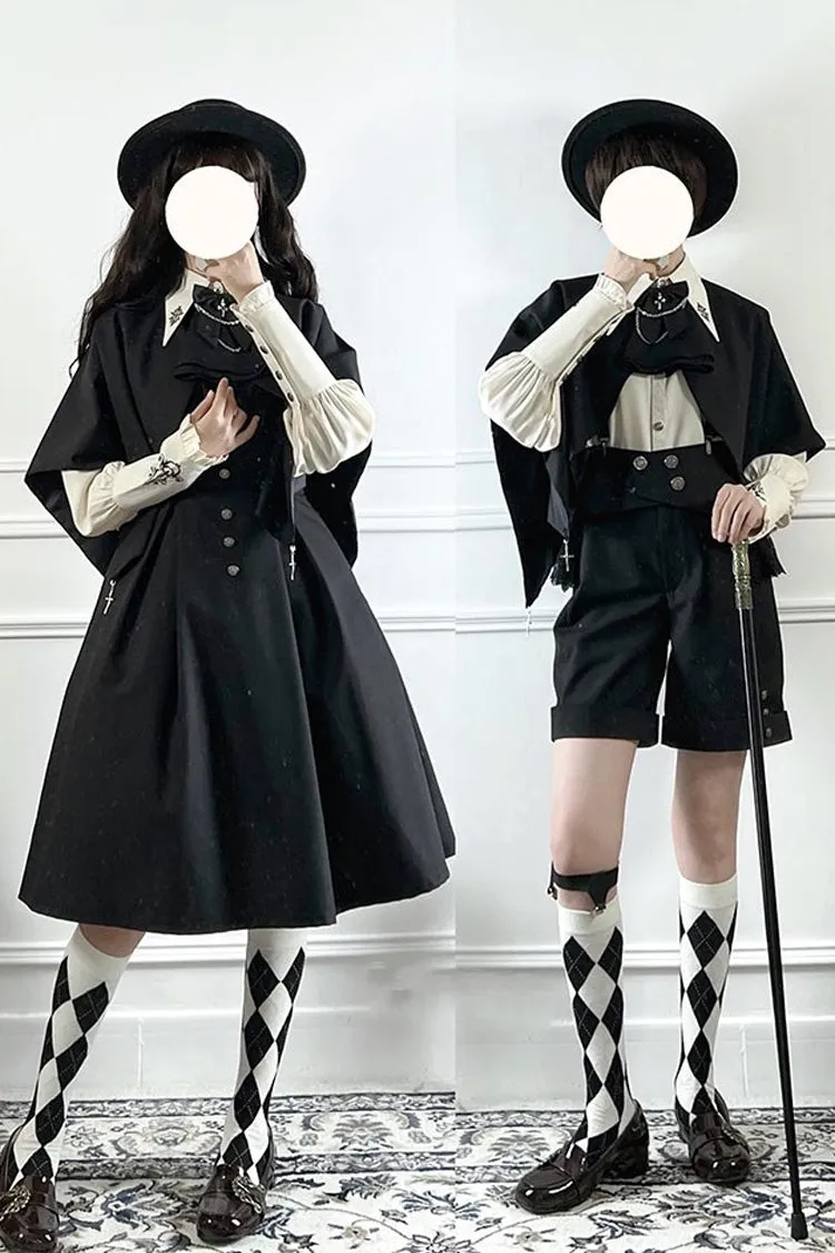 Black Night Raven Magic Metal buttons Gothic Lolita Dress