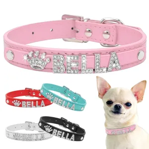 Bling Rhinestone Personalised Dogs Collar