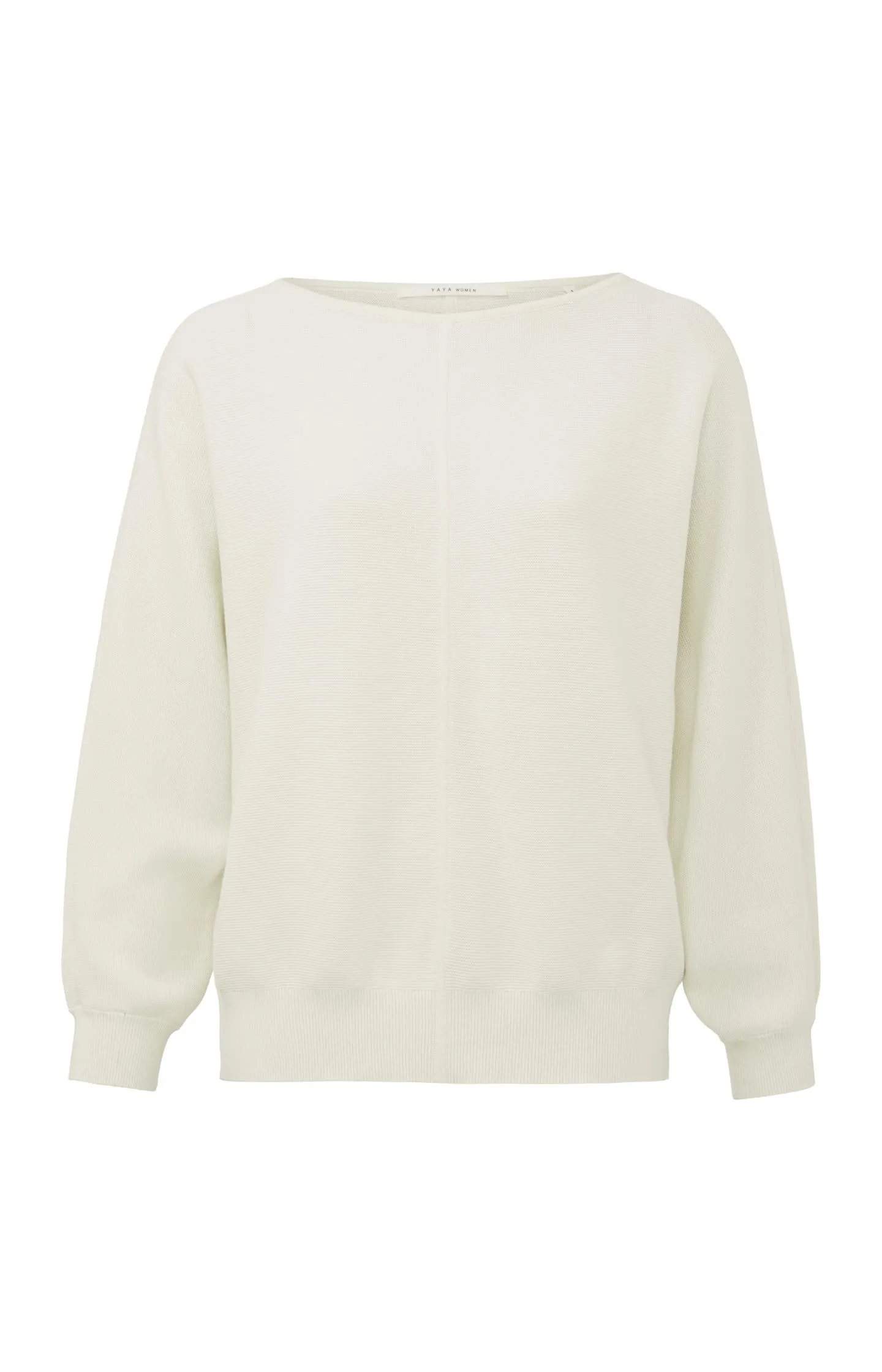 Boatneck sweater with long batwing sleeves in a relaxed fit