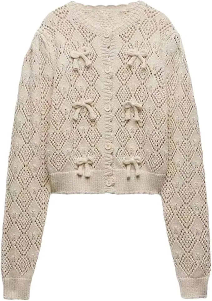 Bow Decoration Knitted Sweater