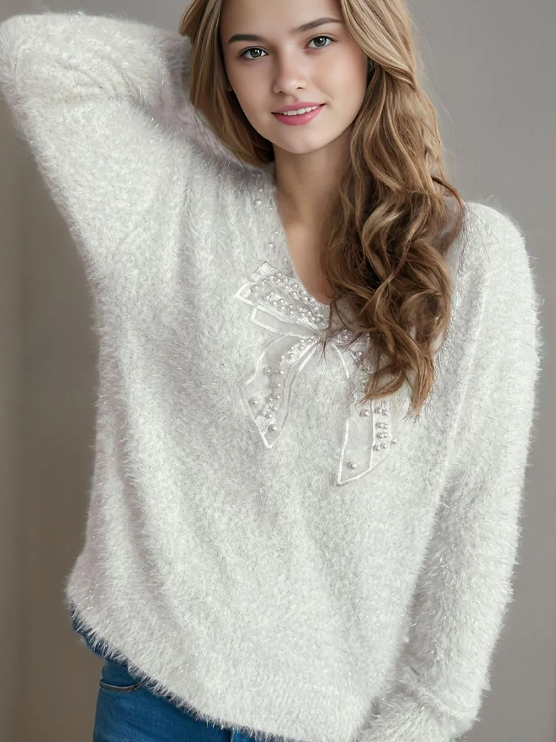 Bow Pearl Sweater