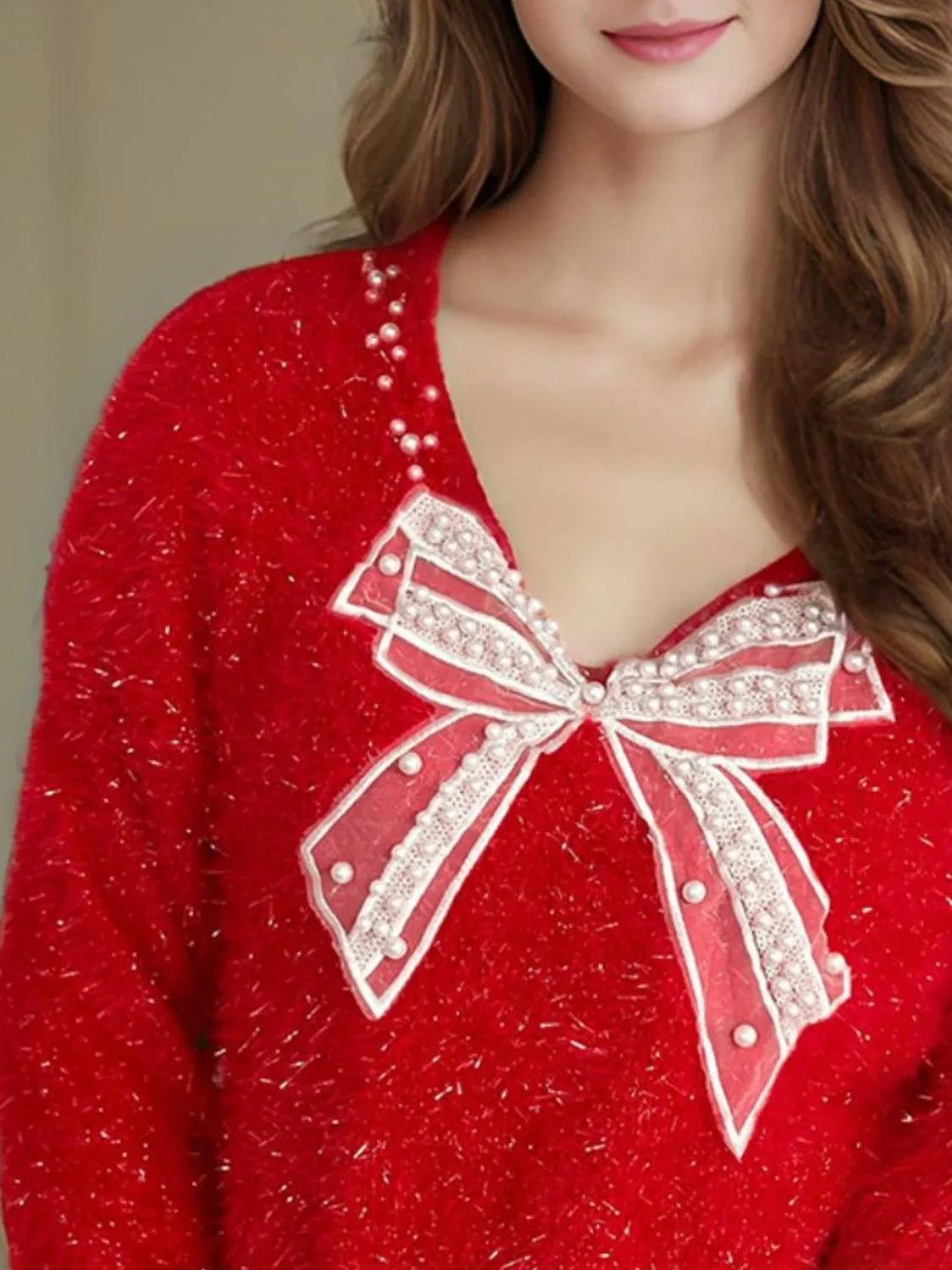 Bow Pearl Sweater