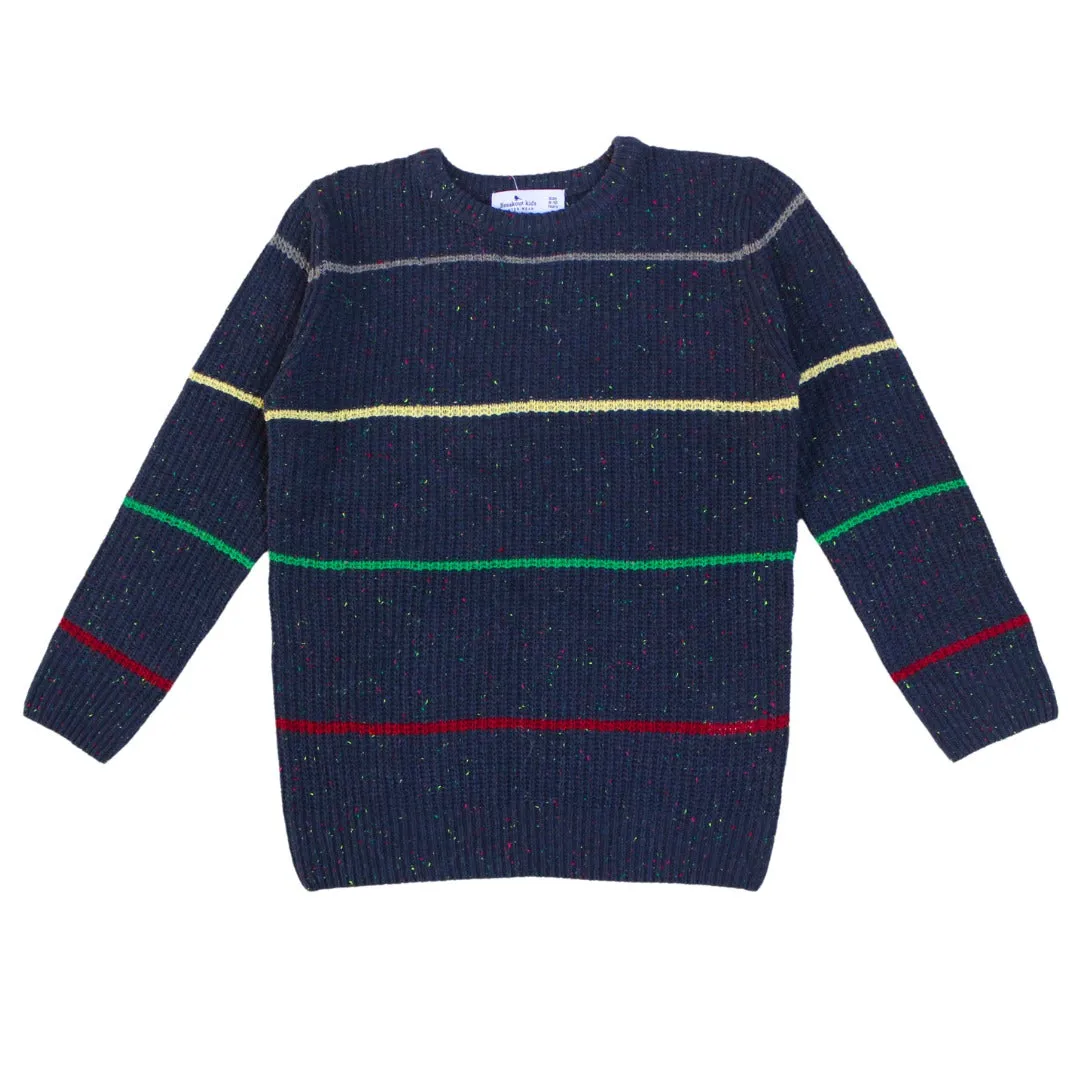 Boys blue multi lining sweater