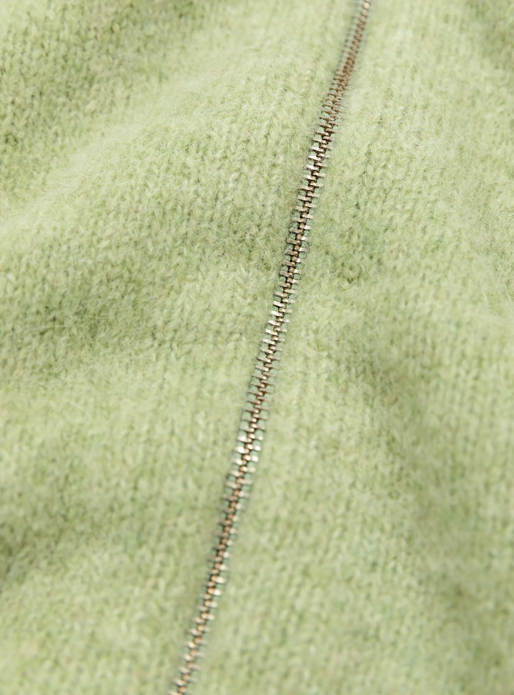 Brushed Mock Full Zip Sweater Sage