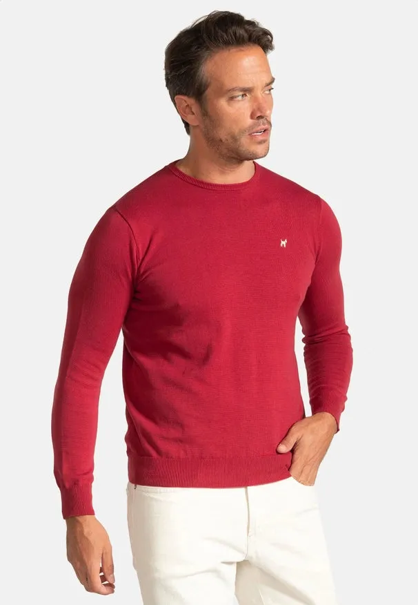 Burgundy Round Neck Sweater