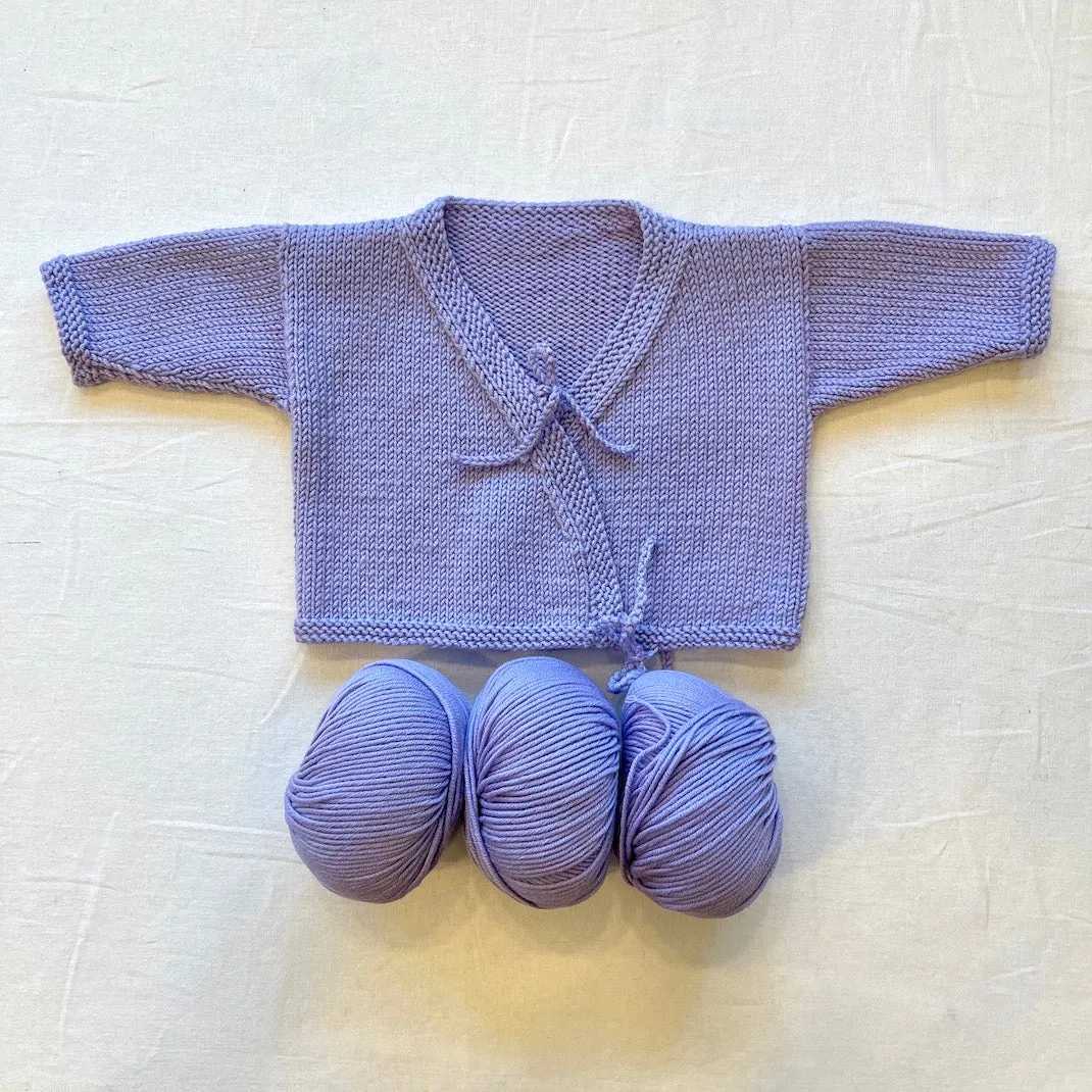 Cadenza Cross-Over Baby Sweater (Karabella version) Knitting Kit | Karabella Aurora 6