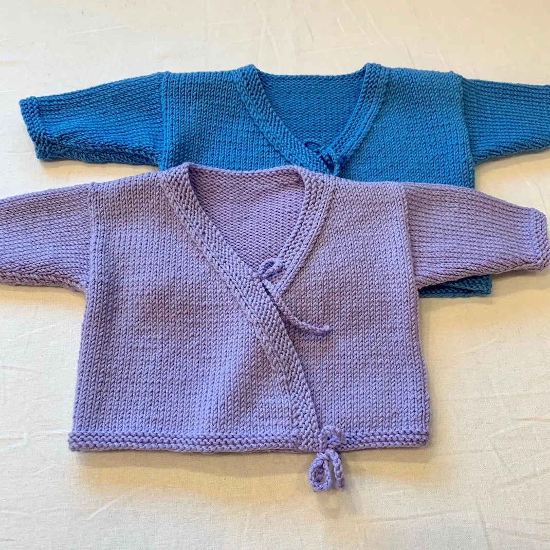 Cadenza Cross-Over Baby Sweater (Karabella version) Knitting Kit | Karabella Aurora 6