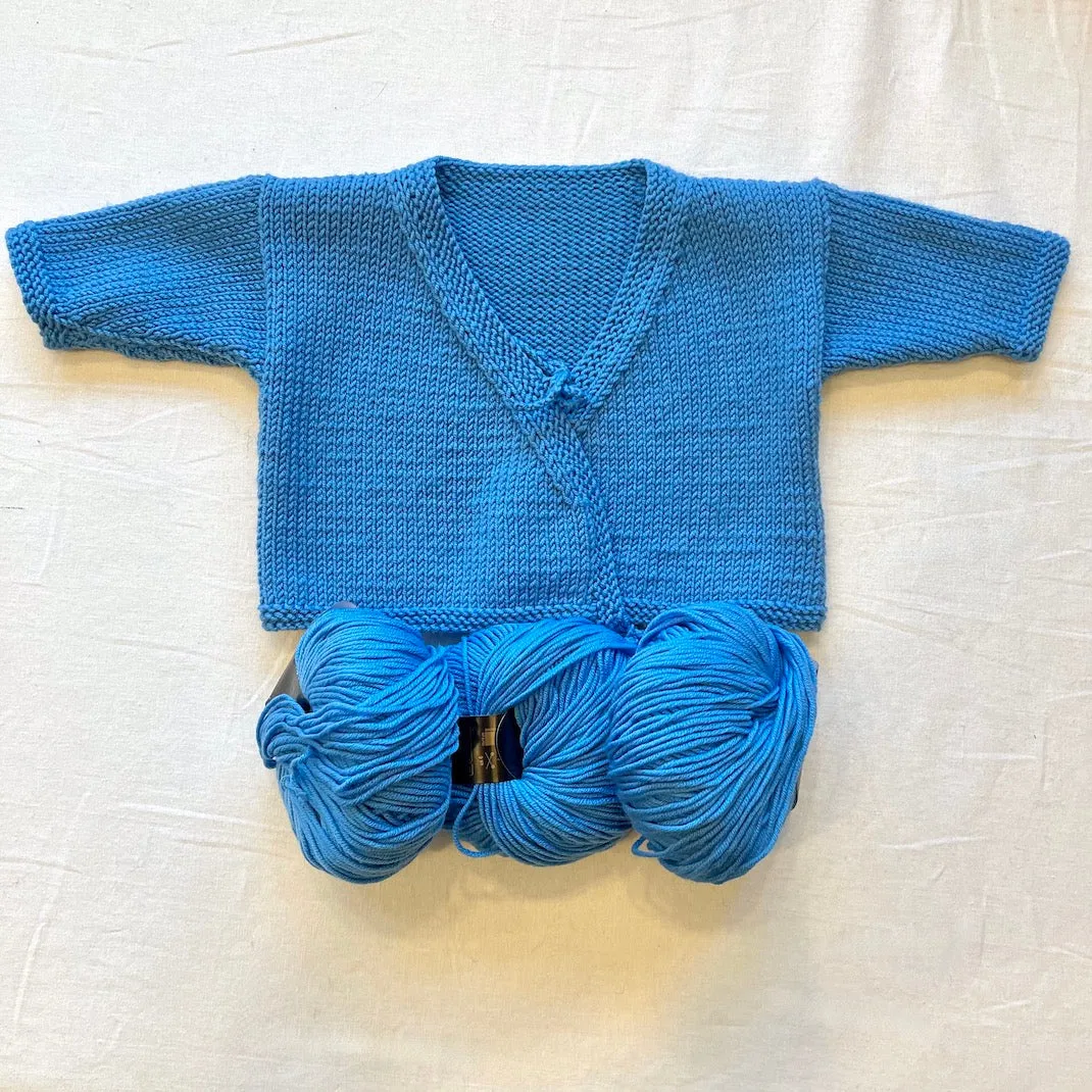 Cadenza Cross-Over Baby Sweater (Karabella version) Knitting Kit | Karabella Aurora 6