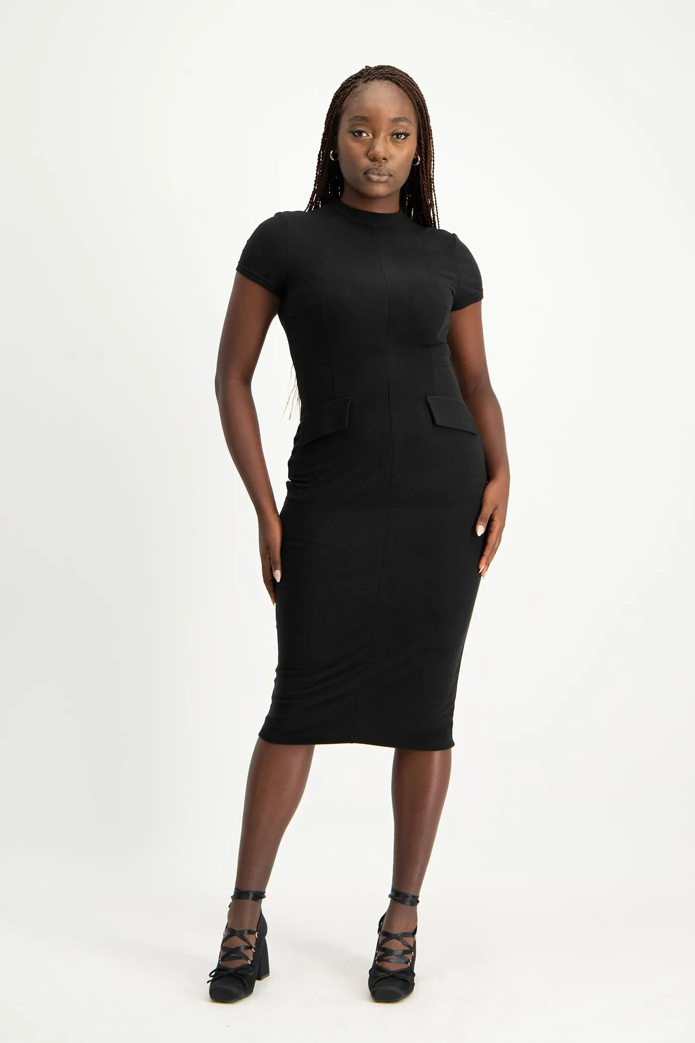 Cami Short Sleeve Turtleneck Dress