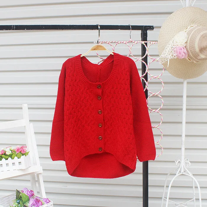 Cardigan Pure Color Elbow Patch Knit Sweater