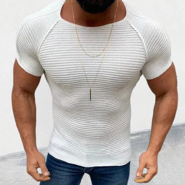 Casual Slim Round Neck Short Sleeved Knitwear