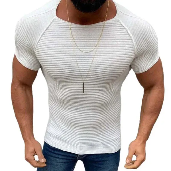 Casual Slim Round Neck Short Sleeved Knitwear