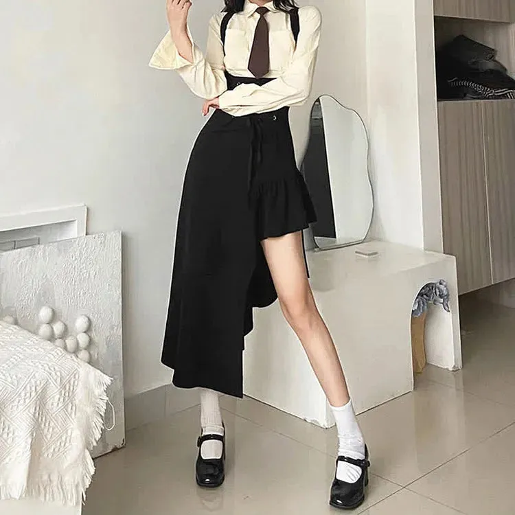 Chic JK Fashion: Tie Polo T-Shirt Suspender Dress