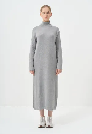 Choice Turtleneck Basic Maxi Dress Grey