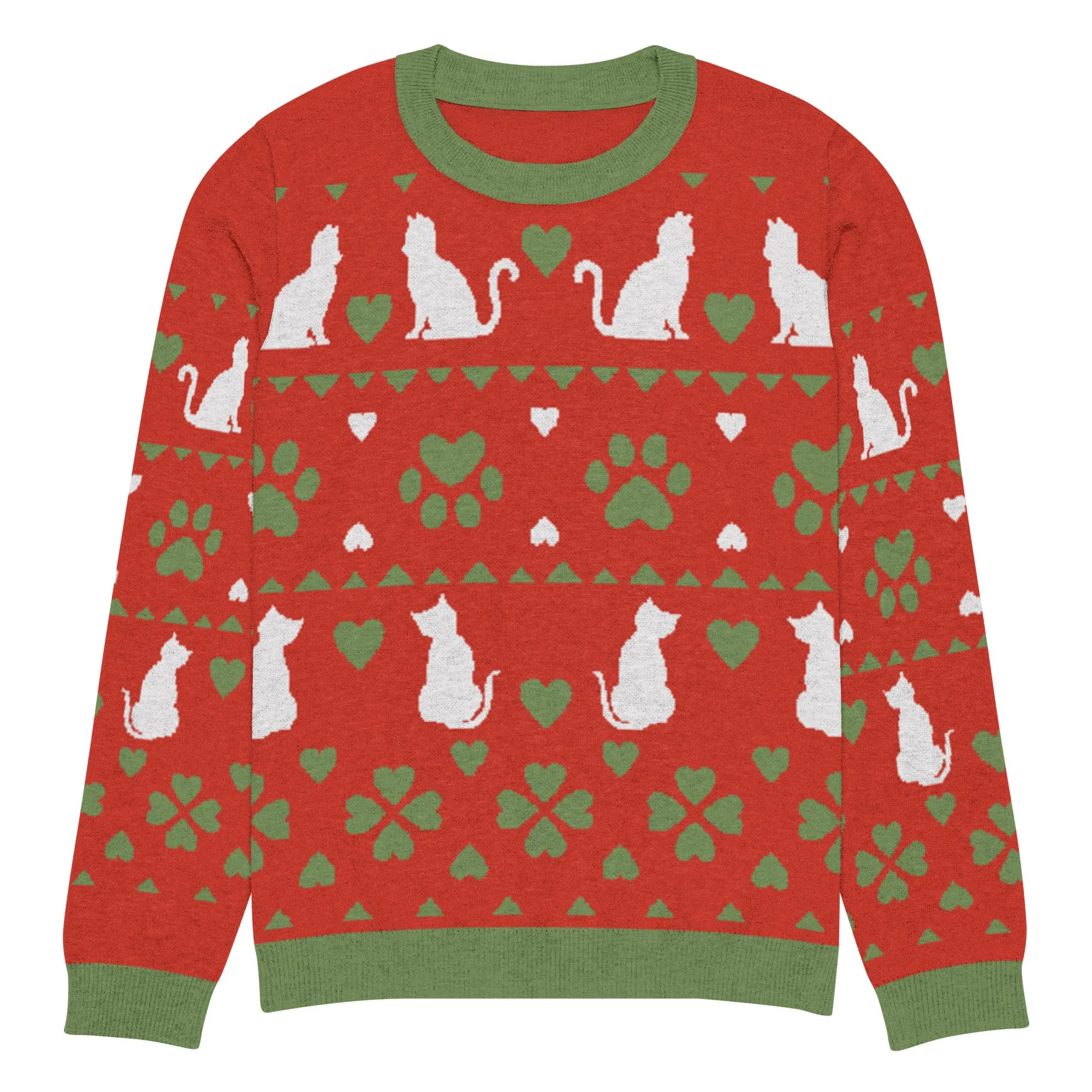 Christmas Cats Knitted Crewneck Sweater