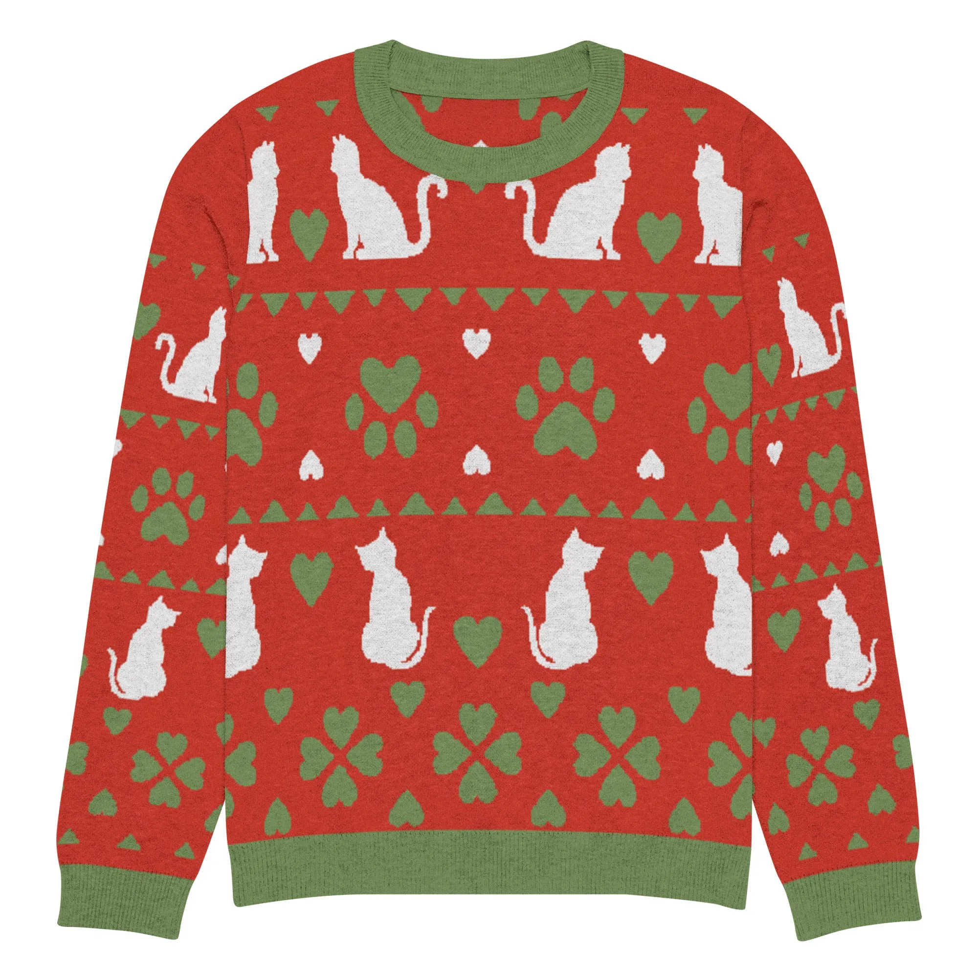 Christmas Cats Knitted Crewneck Sweater