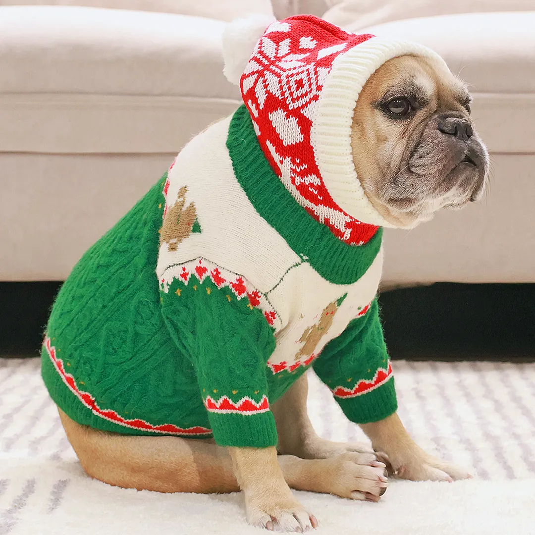 Christmas Sweater   Deer Beanie Combo