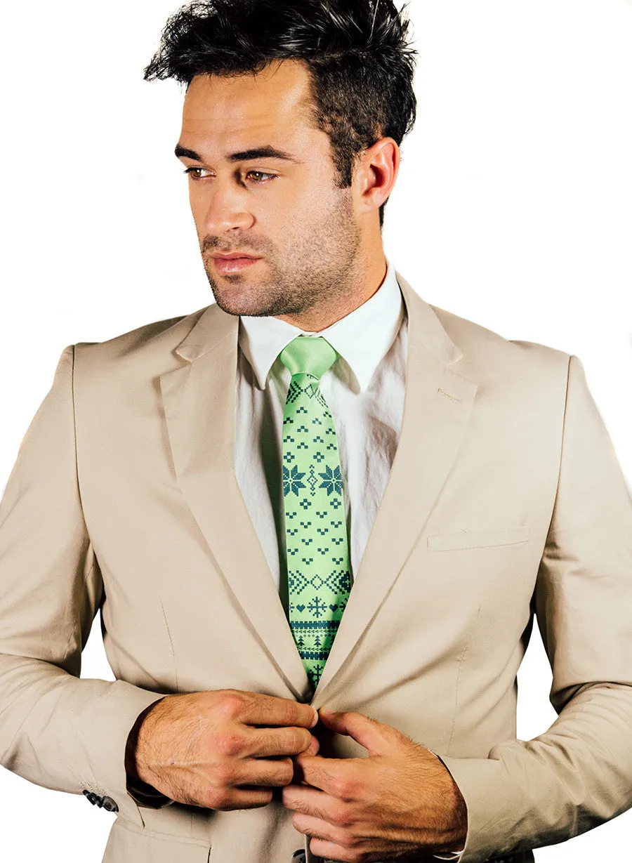 Christmas Sweater Necktie. Ugly Holiday Sweater tie.