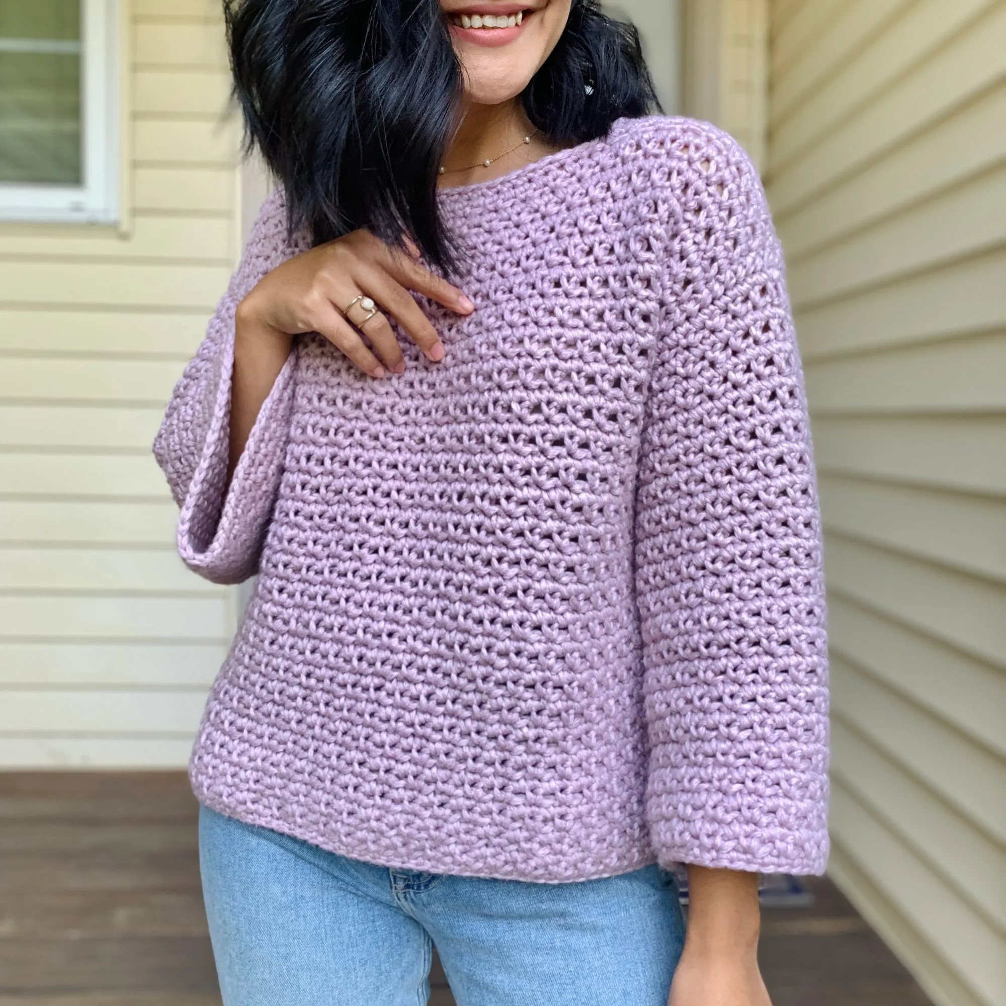 Chunky crochet sweater pattern PDF & video tutorial // Women's sizes XS - XXL