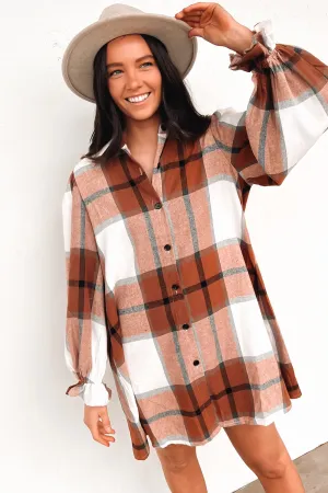 Ciara Shirt Dress Brown