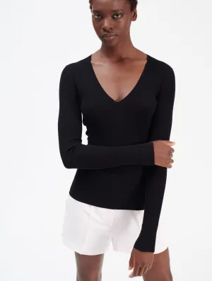 Close-fit cotton blend sweater