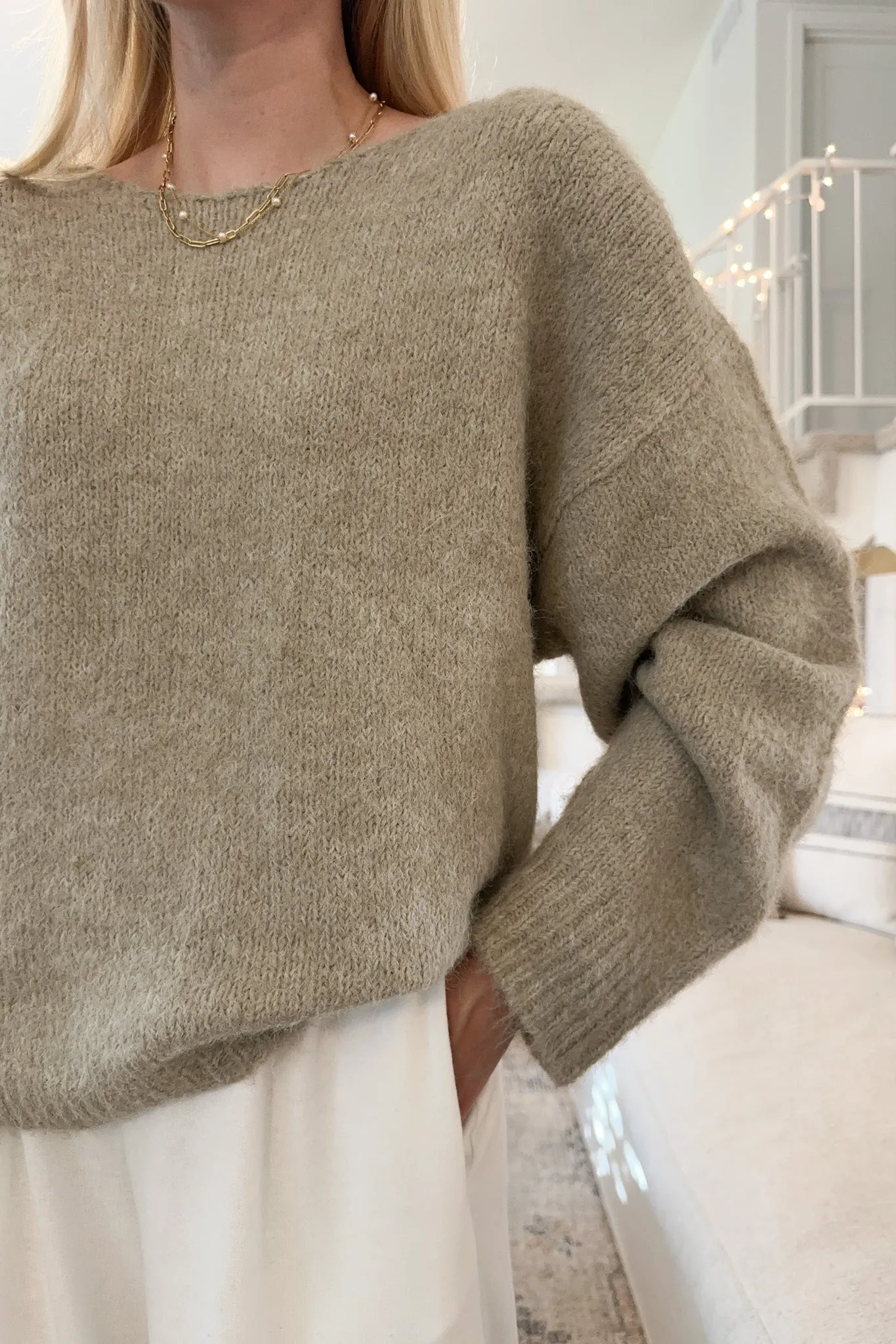 Cloud Slouchy Pullover in Taupe