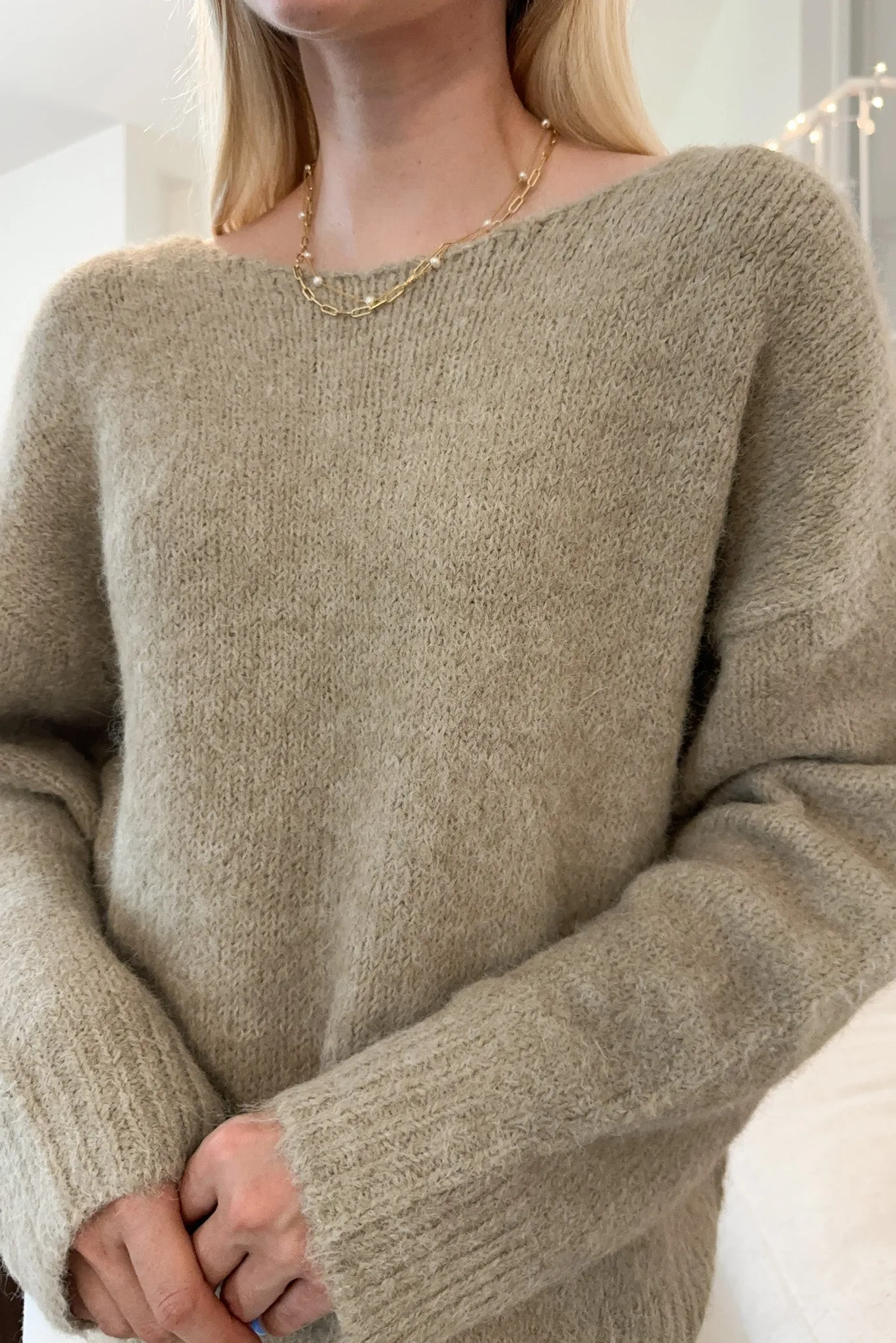 Cloud Slouchy Pullover in Taupe