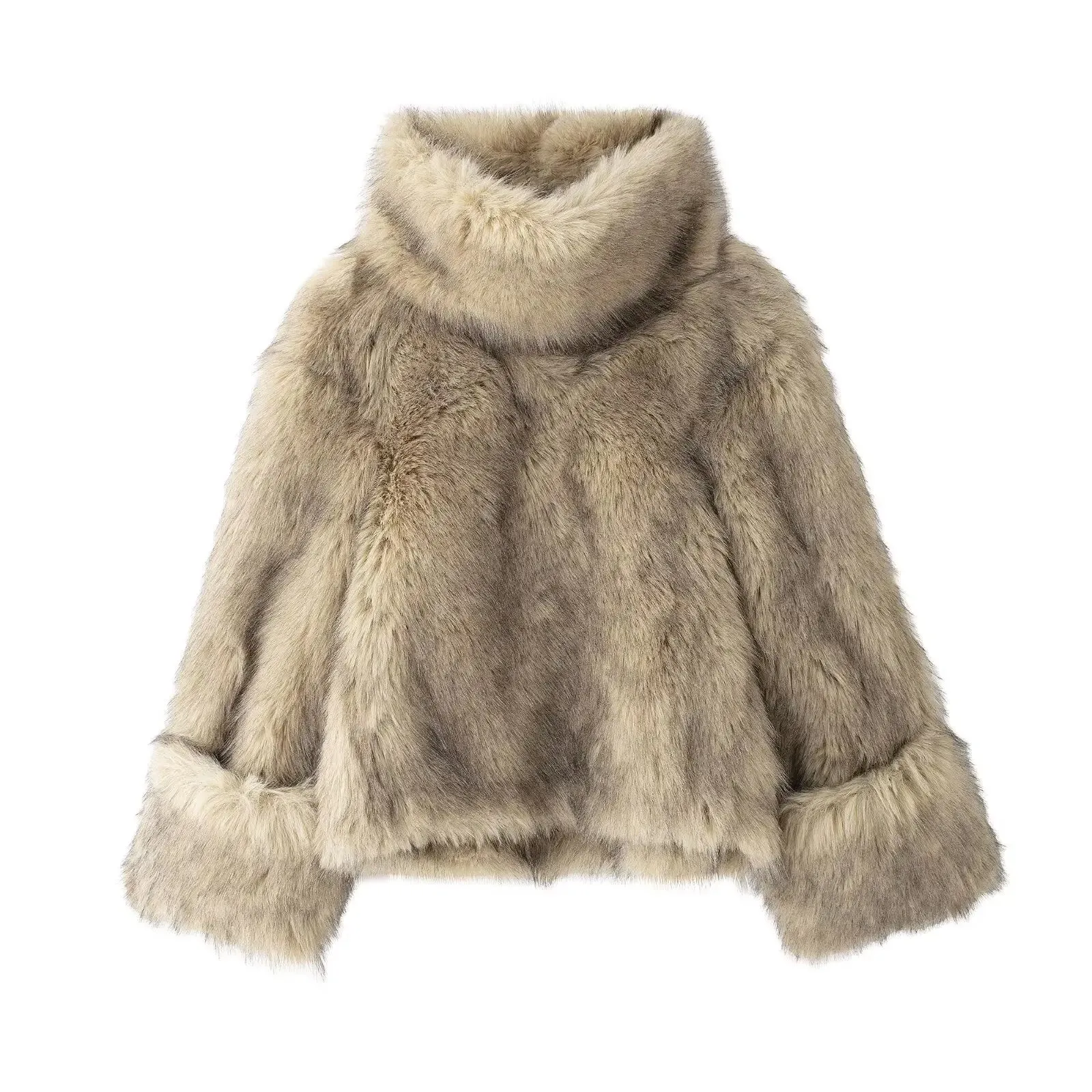 Coline Shaggy Faux Fur Turtleneck Sweater