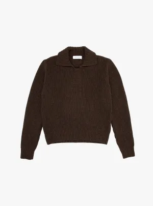 Collar Sweater Dark Brown