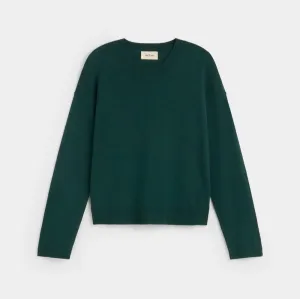 College Knitted Sweater in Forest Green