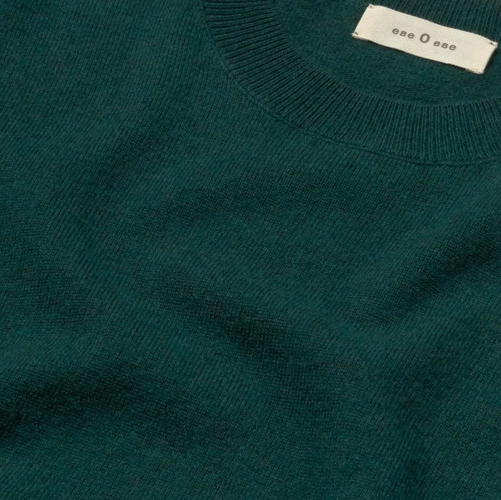 College Knitted Sweater in Forest Green