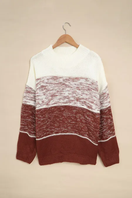 Colorblock Knit Pullover Sweater