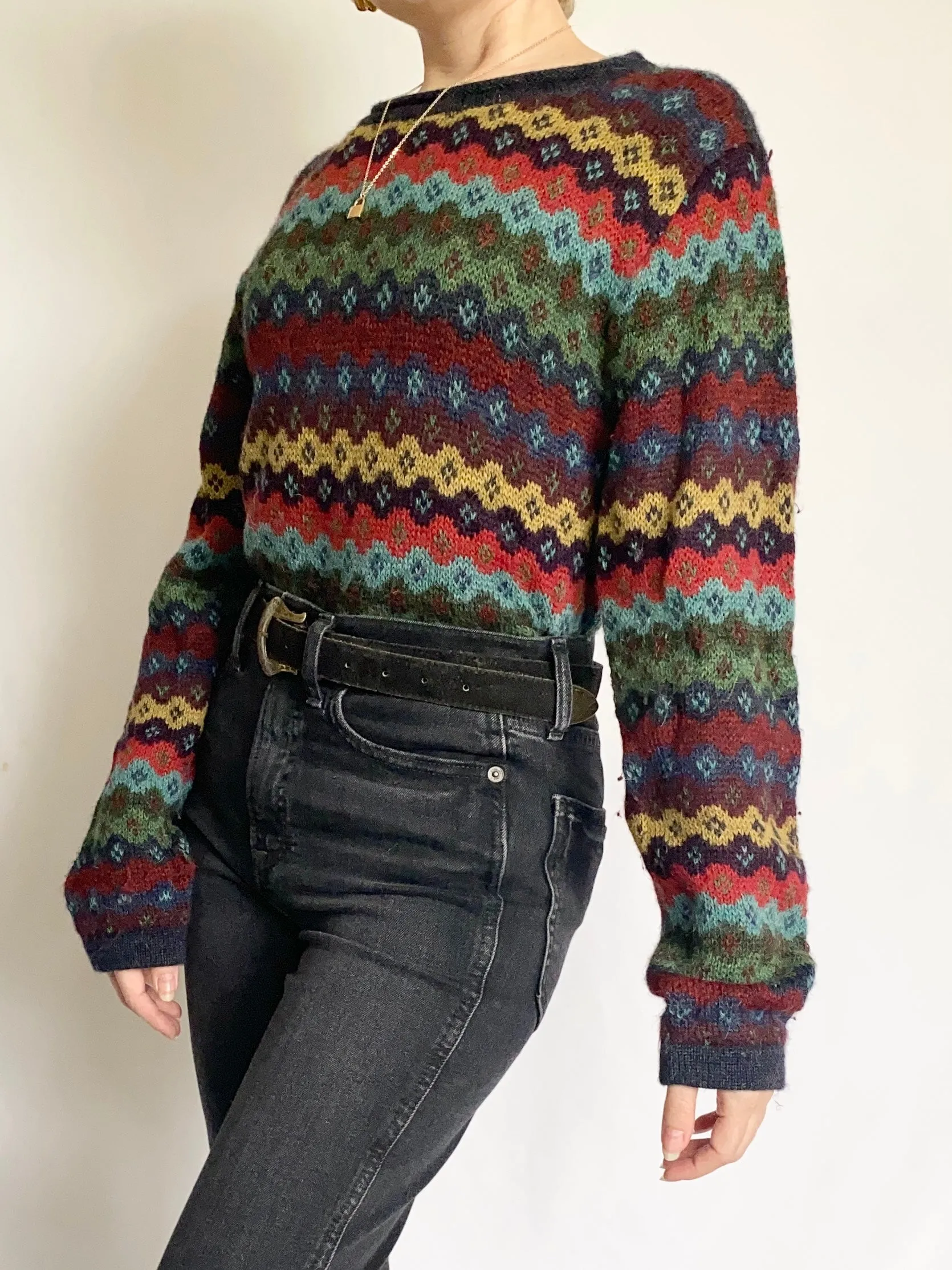 Colorful Peruvian Alpaca Sweater (M)