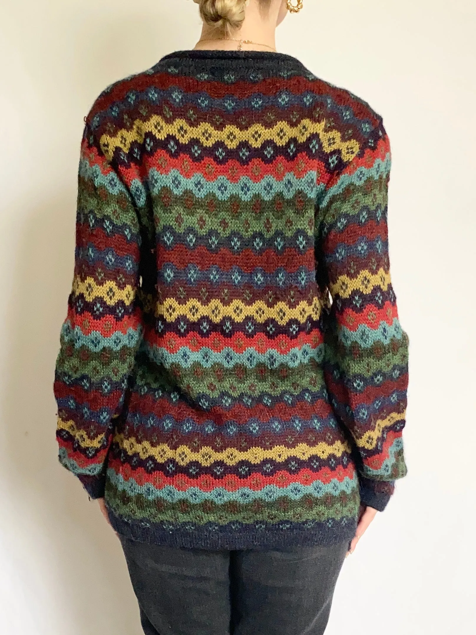 Colorful Peruvian Alpaca Sweater (M)