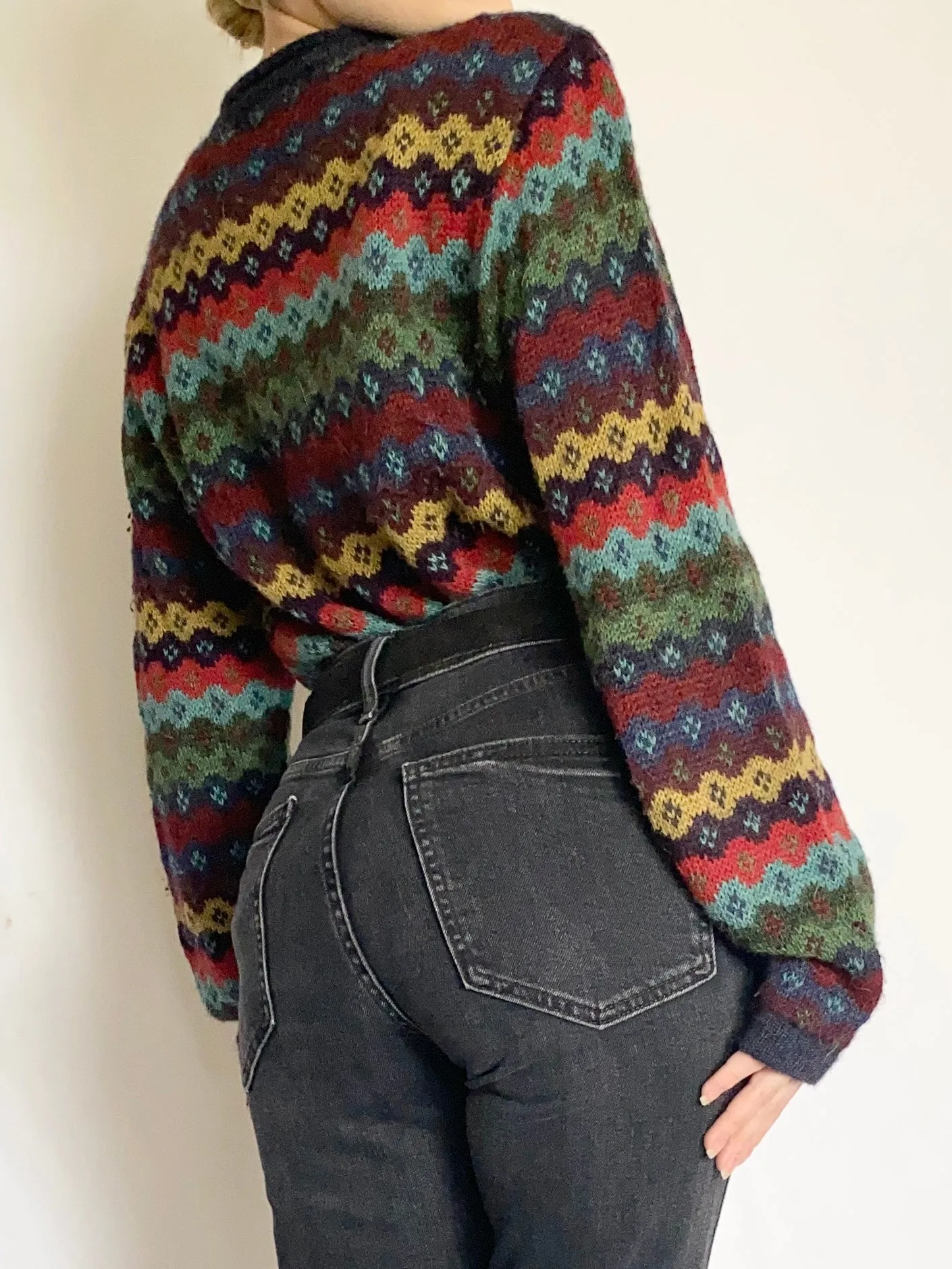 Colorful Peruvian Alpaca Sweater (M)