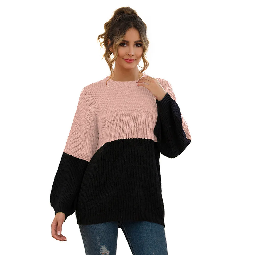 Colour Block  Loose Jumper Top