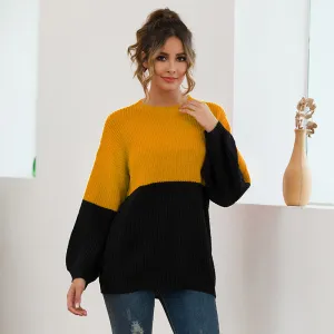 Colour Block  Loose Jumper Top