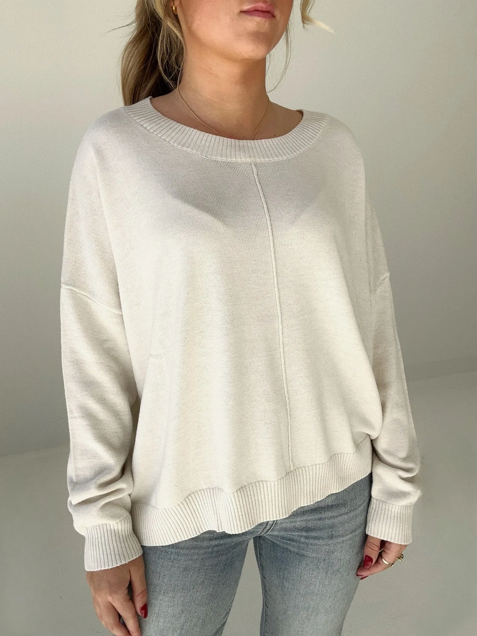 Cooling Down Lightweight Sweater - Cream