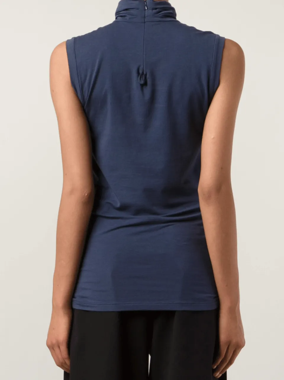 Cotton Jersey Swarovski Turtleneck Tank