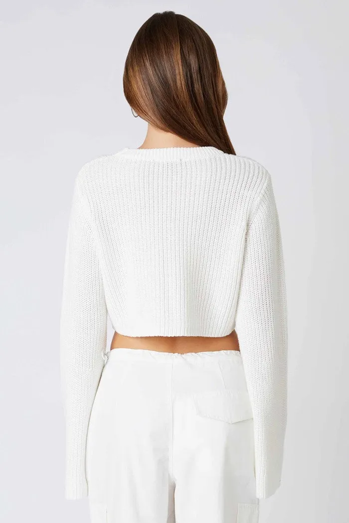 Cropped Flare Sleeve Sweater