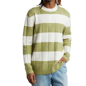 Custom Wholesale Cotton Blend Men Knit Pullover Sweater - OEM/ODM Manufacturer, Crew Neck, Striped Design, Ribbed Cuffs and Hem