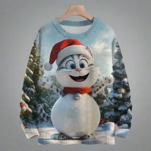 Cute Snowy Paws Christmas Sweater